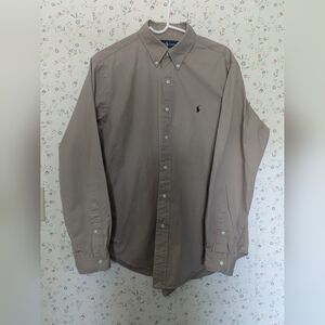 Polo by Ralph Lauren Shirt L Classic Fit Men's Beige Button Down